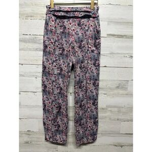 Wheat Trousers Girls 12 Grey Floral Ruffle Waist Viscose Pants NWT